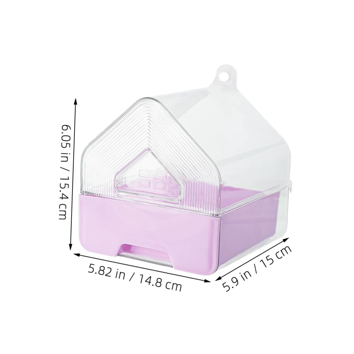 Supvox 2 Stück Vogelbadewanne zum Hängen Transparent mit Schublade Multifunktional als Vogelkäfig Duschbox für Sittiche Nymphensittiche und Kleine Papageien Baden und Füttern