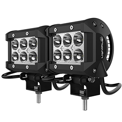 Senlips CREE LED Lights (2 Pack) - 18W 1800LM Spotlight Bar Great for Off-Road Jeeps, SUVs, Boats and More - 6000K White Light Color Temperature, Waterproof