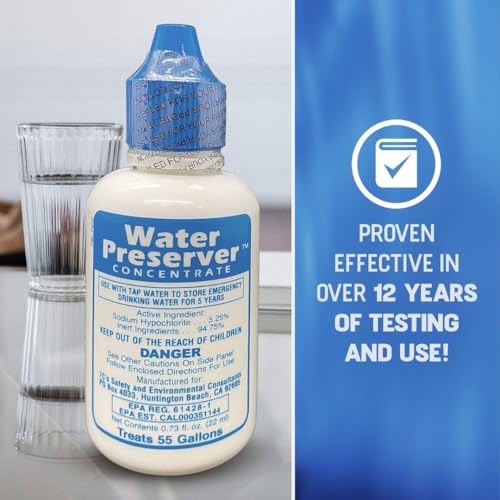 Water Preserver for 55 Gallon Water Tank - Purifies Water for Drinking for 5 Years - Ideal for Emergency Water Storage or Rain Collection - Survival Kit, Earthquake, Hurricane, Emergency Water-2 Pack - Image 3