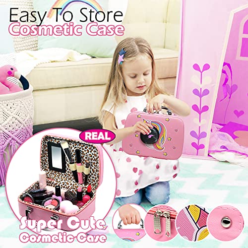 Kids Makeup Kit Girl Toys - Kids Makeup Kit Toys For Girls Unicorns Washable Make Up Little Girls, Child Real Makeup Set, Non Toxic Toddlers Cosmetic Kits, Age 3-12 Year Old Children Gift 28Pcs #TOP4