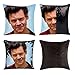 Harry Styles - Funda de almohada de lentejuelas divertidas, regalos mágicos, reversible, para el hogar, 16 x 16 pulgadas (A negro, paquete de 1)