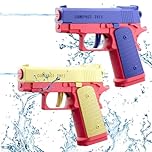 Pistola ad Acqua 2 Pezzi Pistole ad Acqua per Bambini Portata 10 Metri per Estivi Feste all'aperto, Piscina, Spiaggia, Giochi, Regali per Bambini (Blu+Rosso)