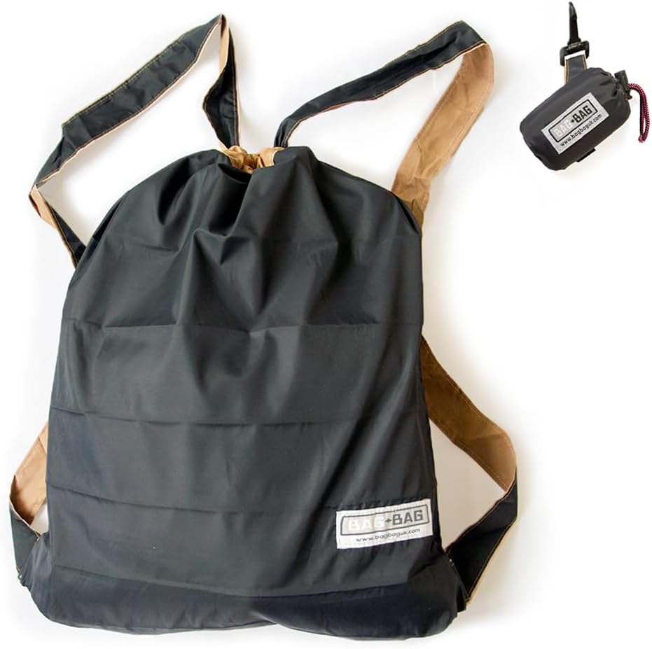BAG-BAG Durable Packable Backpack More - Ultra Lightweight Water Resistant Foldable Outdoor Daypack Collapsible Backpack for Day Hiking, Travel£¬Shopping (Black, Backpack)