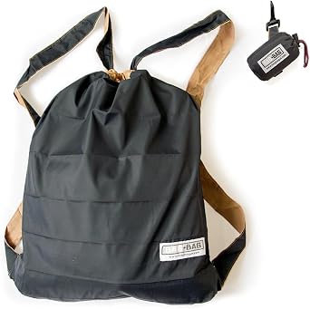 BAG-BAG Durable Packable Backpack More - Ultra Lightweight Water Resistant Foldable Outdoor Daypack Collapsible Backpack for Day Hiking, Travel Shopping Black, Backpack