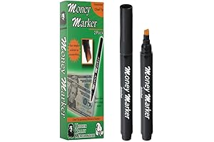Money Marker (2 Counterfeit Pens) - Counterfeit Bill Detector Pen with Upgraded Chisel Tip