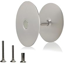 Door Hole Cover Plate for Deadbolt, 2-5/8" Round Door Knob & Deadbolt Hole Filler Plate, Durable Door Strike Plate for Home Security, Easy Installation Silver Brushed, 2-5/8"Diameter