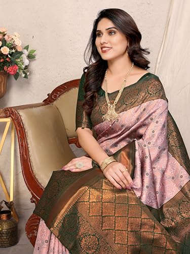 Image of Women's Kanjivaram Soft Silk Banarasi Saree With Blouse Piece | Banarasi Sari For Women | Saree with Blouse piece