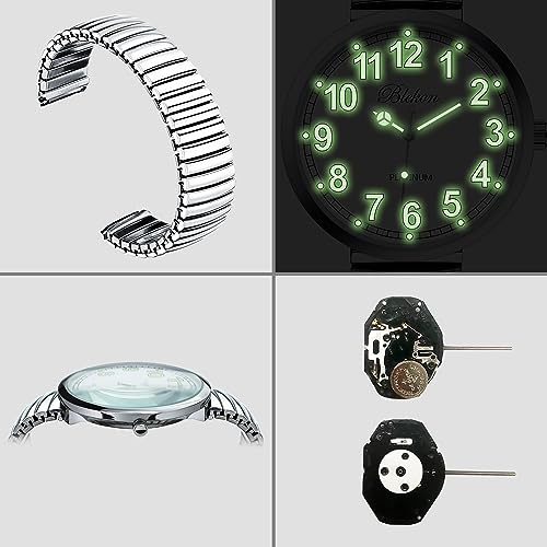 Montre tendance PC21J à cadran large et bracelet extensible sans fermoir