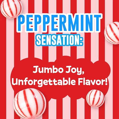 Colombina Jumbo Peppermint Balls, Individually Wrapped Red & White Hard Candy Delights, 4lbs (200 Count)