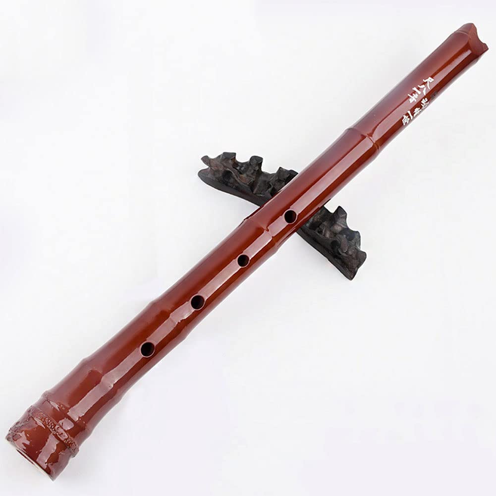 HCZKIUJY Old Bamboo Shakuhachi, Five-Hole G Flute Instrument, Chinese Traditional Folk Musical Instrument, Suitable for Professionals And Beginners (Red G)