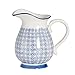 Nicola Spring Grand Vase/pichet à Eau à Motifs - Fleur Bleue imprimée - 2,2 litres