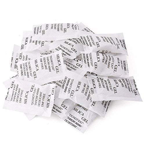 Image of AONTAN ENTERPRISE Silica Gel Packets 100 pcs (Each 2 Gram) For Moisture absorbents Dehumidifier Silica Gel Bags for Moisture Room, Cupboard, Kitchen, Shoe,Wardrobe, Car,Camera, Lenses White