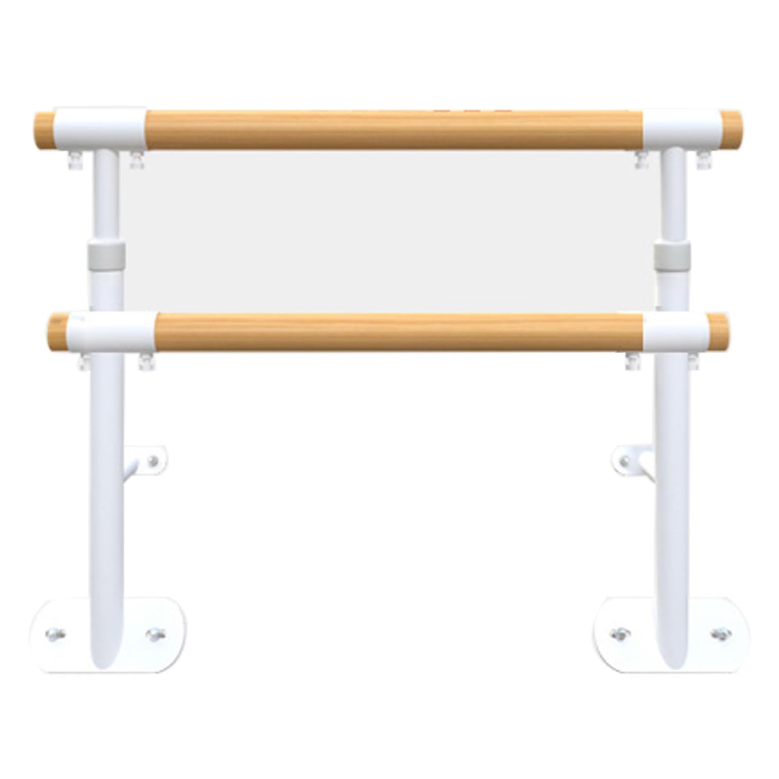 Barre de ballet murale double en bois massif de 1 m ajustable