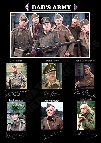 Dads Army Cast signed/Autographed Print (A4 Print 29.7cm x 21cm)