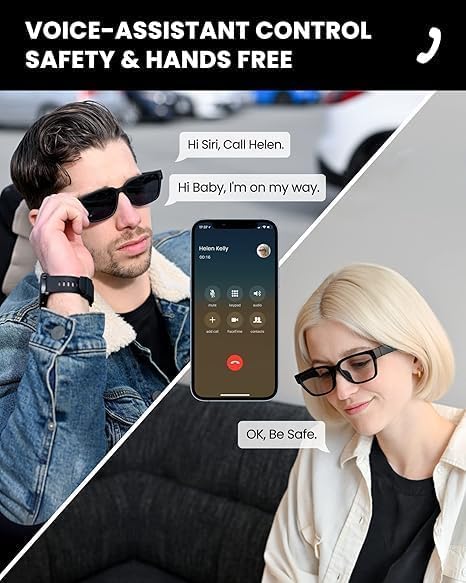 dealzone Smart Glasses,Wireless Bluetooth Smart Sunglasses,IP4 Waterproof,Open Ear sound Speakers, Blue light Filter & Polarized Sunglasses... - Image 4