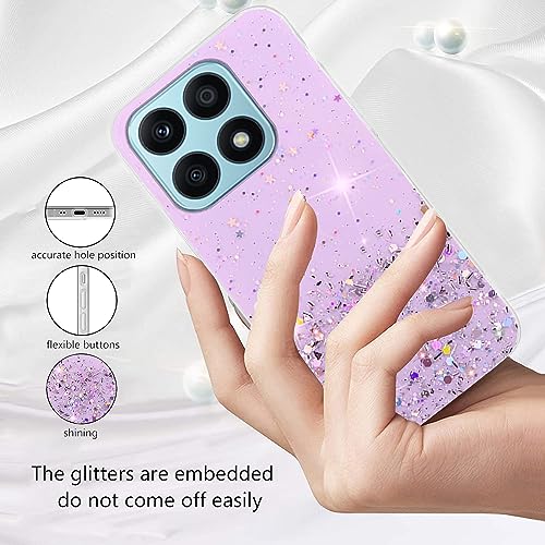Coque Honor X8A souple violette transparente pour stopper les impacts