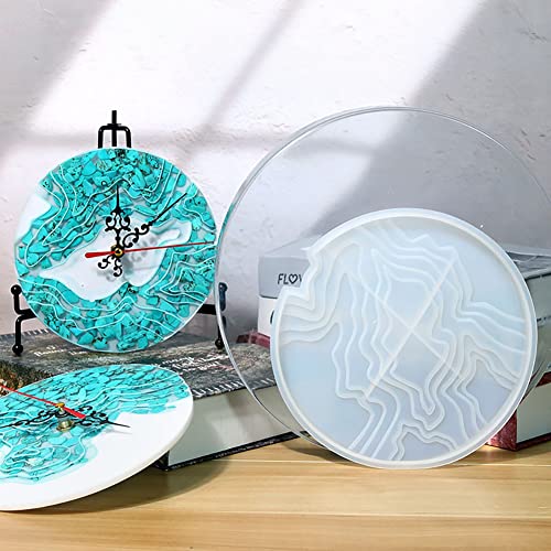 Clock Resin Mold, Diy Wall Clock Crystal Gel Dripping Mold With Clock Movement Silicone Casting Epoxy Resin Mold Handmade Diy Crafts Making Mold Kit #TOP4