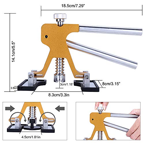 ARISD Auto Paintless Dent Repair Kits - Adjustable Gold Dent Lifter Dent Repair Tool Kit,Pops a Dent puller Kit for Car Hail Damage Repair and Car Dent Removal
