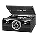 Victrola Wood Metropolitan Mid Century Modern Bluetooth Record Player with 3-Speed Turntable and Radio, Gray (VTA-240B-GRY)