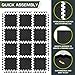 ProsourceFit Exercise Puzzle Mat ½-inch, Checkered EVA Foam Floor Tiles w/ Non-Slip Texture, Gym Mats w/ Interlocking Flooring for Adjustable Surface, Shock Absorbing, Black, 12 SQ FT - 12 Pieces