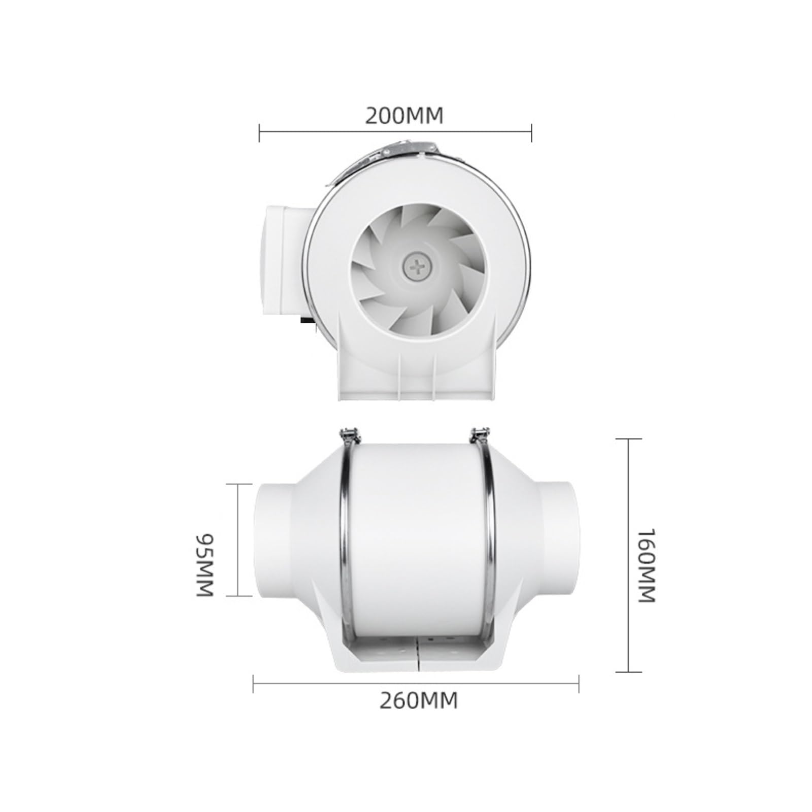 Ventilatore Estrattore D'aria Idroponico Da 4 Pollici, Condotto In Linea A Basso Rumore, Adatto Per Casa, Bagno, Stanza Di Coltivazione, Ventilazione,per sfiato