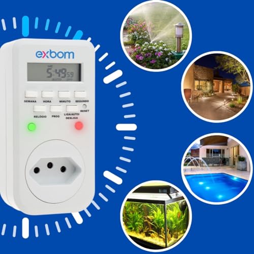 Timer Digital Lcd Programável Temporizador Tomada Bivolt 127v/220v 10A Utilizado Para Automação