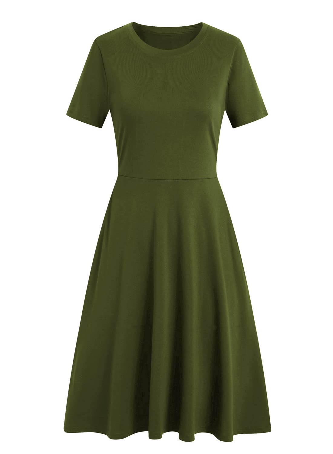 Damen Elegant Vintage Sommer Casual Blumendruck Arbeit Party Swing A-Linie Kleid mit Taschen H162