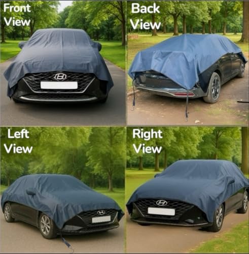 Image of Waterproof, Half Car Body Cover All Weather Protection Half Car Cover Outdoor Half Cover Rain Sun Uv Protection with Inner Side Ultra Soft Cotton 4 Layers (Fits On All Cars)