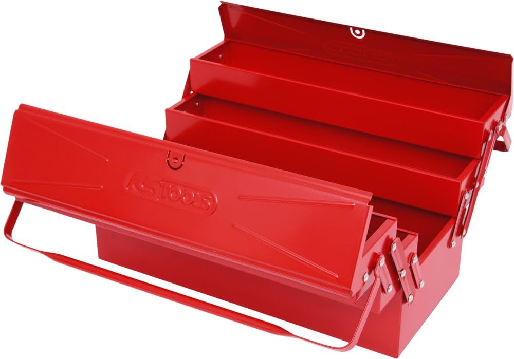 KS Tools - 999.0125 - Caisse à outils métallique - Coffret 5 compartiments - L.550 mm - Boîte à outils chantier et bricolage - Caisse métallique pour rangement et transport