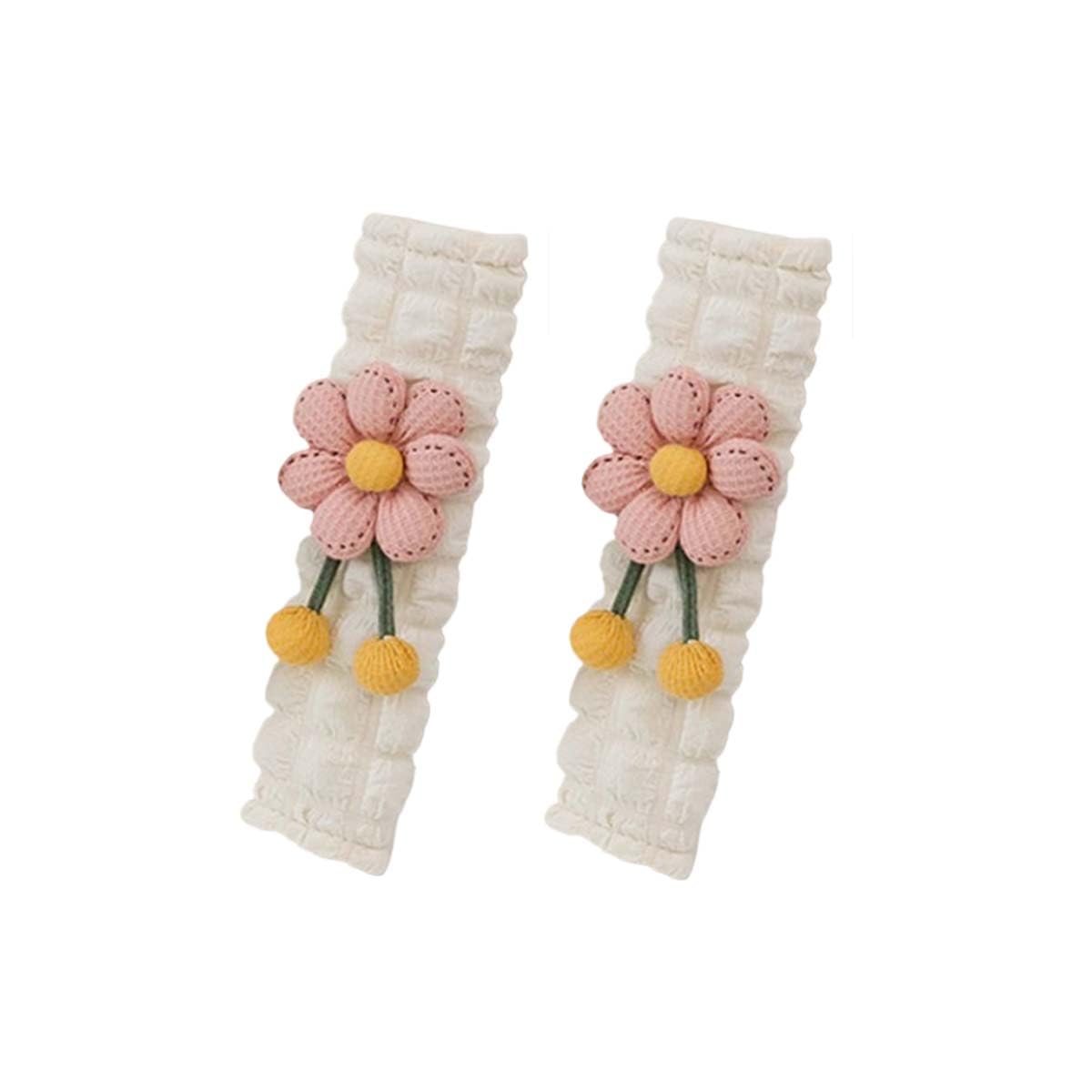 2PCS Flower Car Seat Belt Covers, Cute Car Seat Belt Pad Neck Cushion for Kids and Adults, Comfortable Car Seatbelt Shoulder Strap Protector Covers, Car Accessories for Most Vehicles (Pink)-image-49