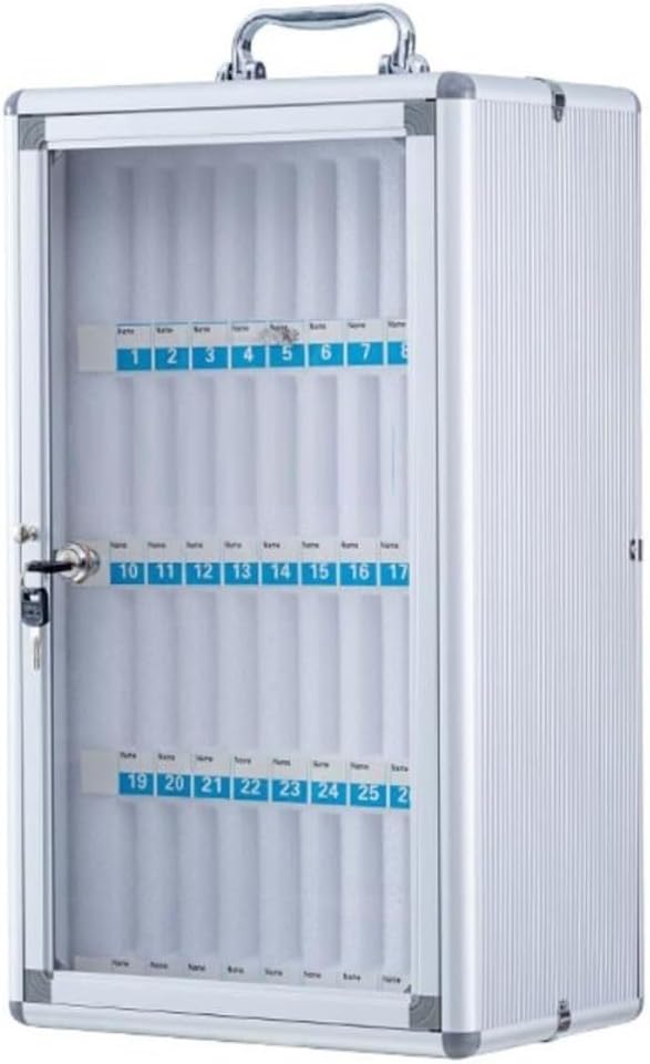 Aluminum Phone Storage Cabinet 12-60 Slots Secure Mobile Locker for School & Factory Ideal for Exams Compact Design Silver & Stylish,