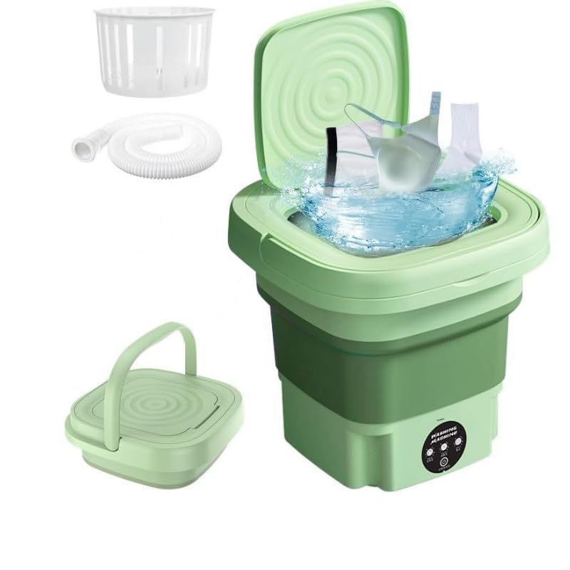 Image of Semi Automatic FoldIng 10L Small Mini WashIng MachIne With Dryer Deep CleanIng For Underwear WashIng MachIne (S1)