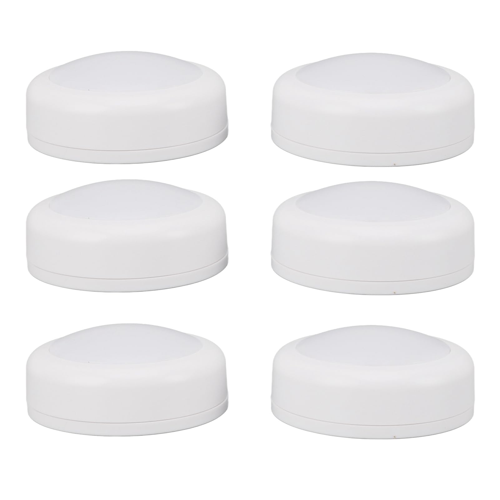 Luci a disco con telecomando, 1000 mAh, ricaricabili sotto armadietti, luci a LED per armadio, confezione da 3, luci notturne senza fili, per armadietti, corridoi, scale, armadi (bianco freddo, 6