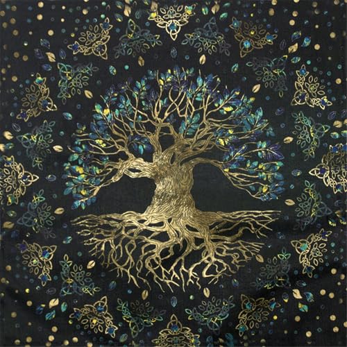 Mantel de Tarot - Tela de Cartas de Oráculo, Mantel de Adivinación | Tela para extender cartas de tarot, tela de tarot con símbolos espirituales, tela de lectura de tarot grande, ideal para extensione
