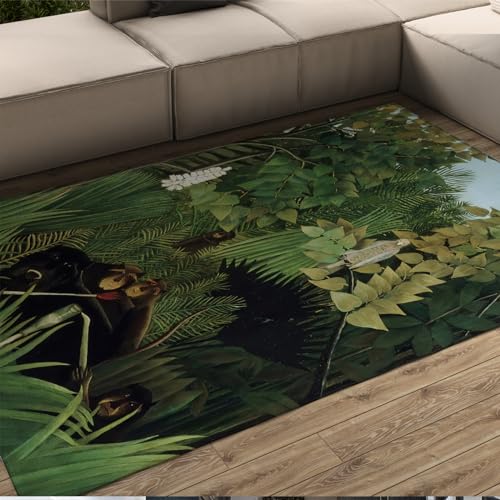 Tapis Henri Rousseau Les Merry Jesters antidérapant pour chambre et couloir de 100x150cm - 2