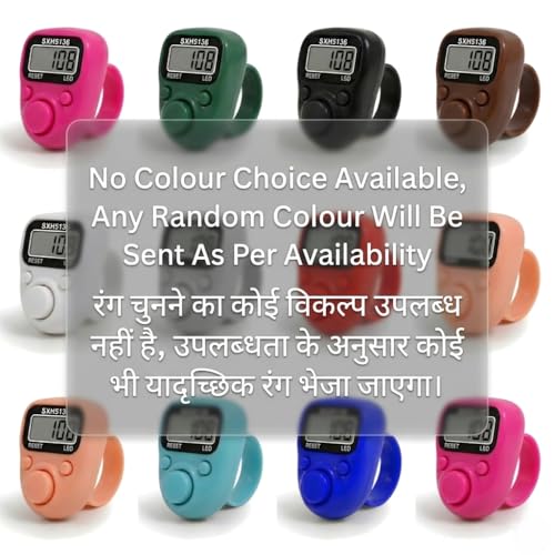 Image of Digital Hand Tally Counter, LED Display, Ring Design, Reset Button(Pack of 1) (Pink)