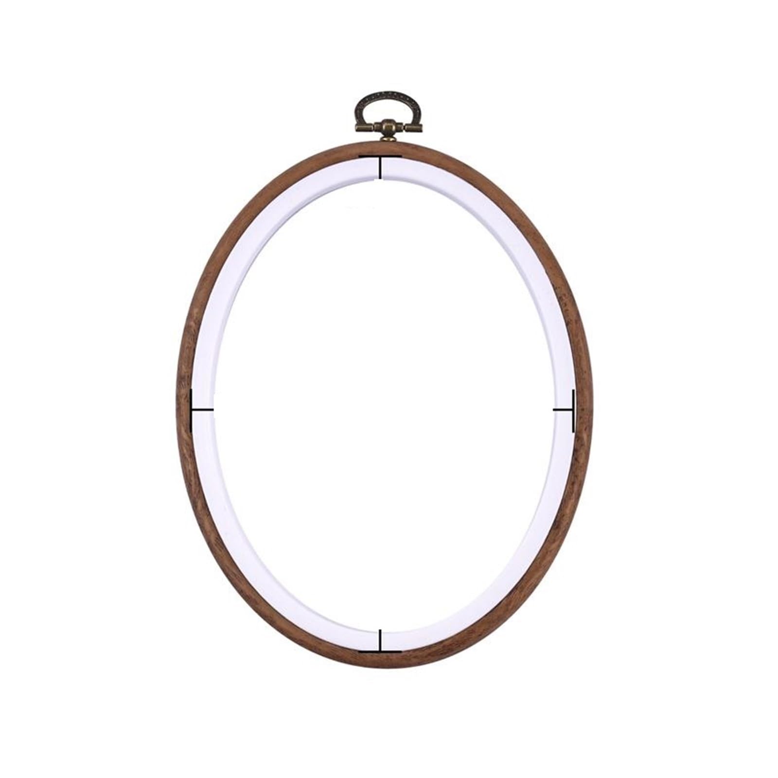 CHUDOU Mini Embroidery Hoop Set Round Oval Wooden Color Embroidery Hoops Frame Set Plastic Hoop Rings for DIY Cross Stitch Needle Craft Sewing Tool(13.8x17cm)