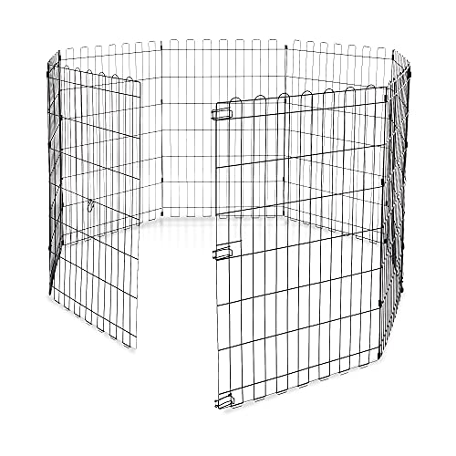 Amazon Basics Foldable Metal Pet Dog Exercise Fence Pen - 60 X 60 X 36 Inches, Black #TOP1