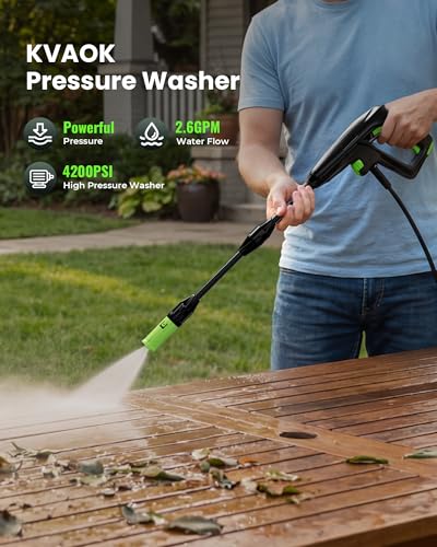Image of Pressure Washer, 4200 PSI 2.6 GPM Power Washer with 23FT Hose, Foam Cannon, Portable Pressure Washers Ideal for Driveway, Patio, Deck, Fence and Car Wash Home Cleaning