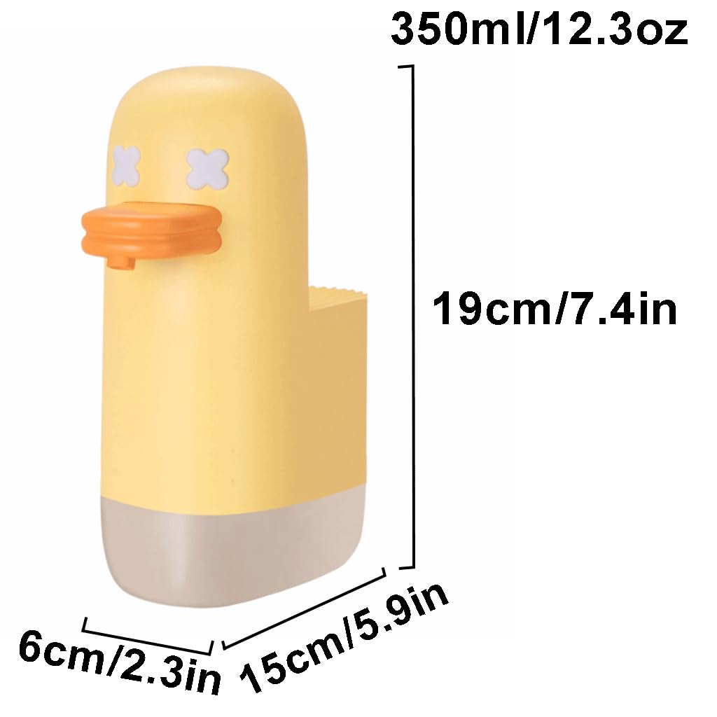 Prosty Automatische Zeepdispenser Aanrecht Zeeppompdispenser Schuimlotiondispenser Kunststof 350ml/12.3oz Geel Łatwy w użyciu