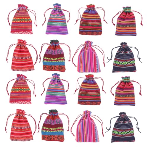 Sacs ethniques de Noël en chiffon PRETYZOOM pochette friandises Nouvel An