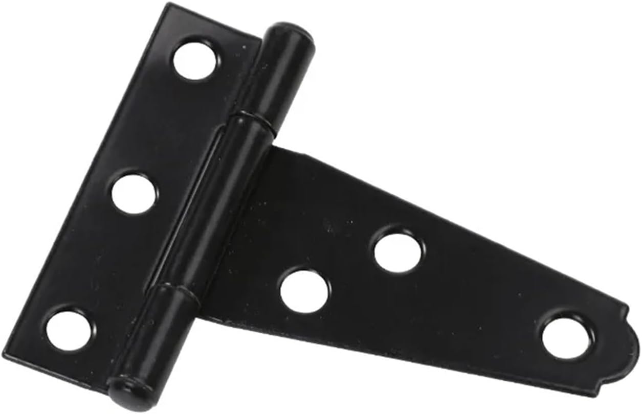 2 Inches Black T Hinges Door Gate Cabinet Shed Hinge Heavy Duty Hardware Accessories 2Pcs