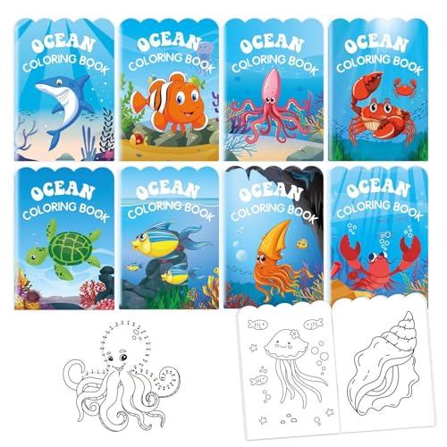 Libro da colorare sull'oceano - Blocco artistico sulla vita marina per giochi creativi | Illustrazioni subacquee dettagliate con pagine di carta spessa e disegni facili da riempire per l'immaginazione