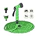 Produktbild YUNB Gartenschlauch, ausziehbar, 50 Fuß, Gartenschlauch, ausziehbar, mit Sprühdüse mit 8 Funktionen und Zwei verschiedenen Anschlüssen.