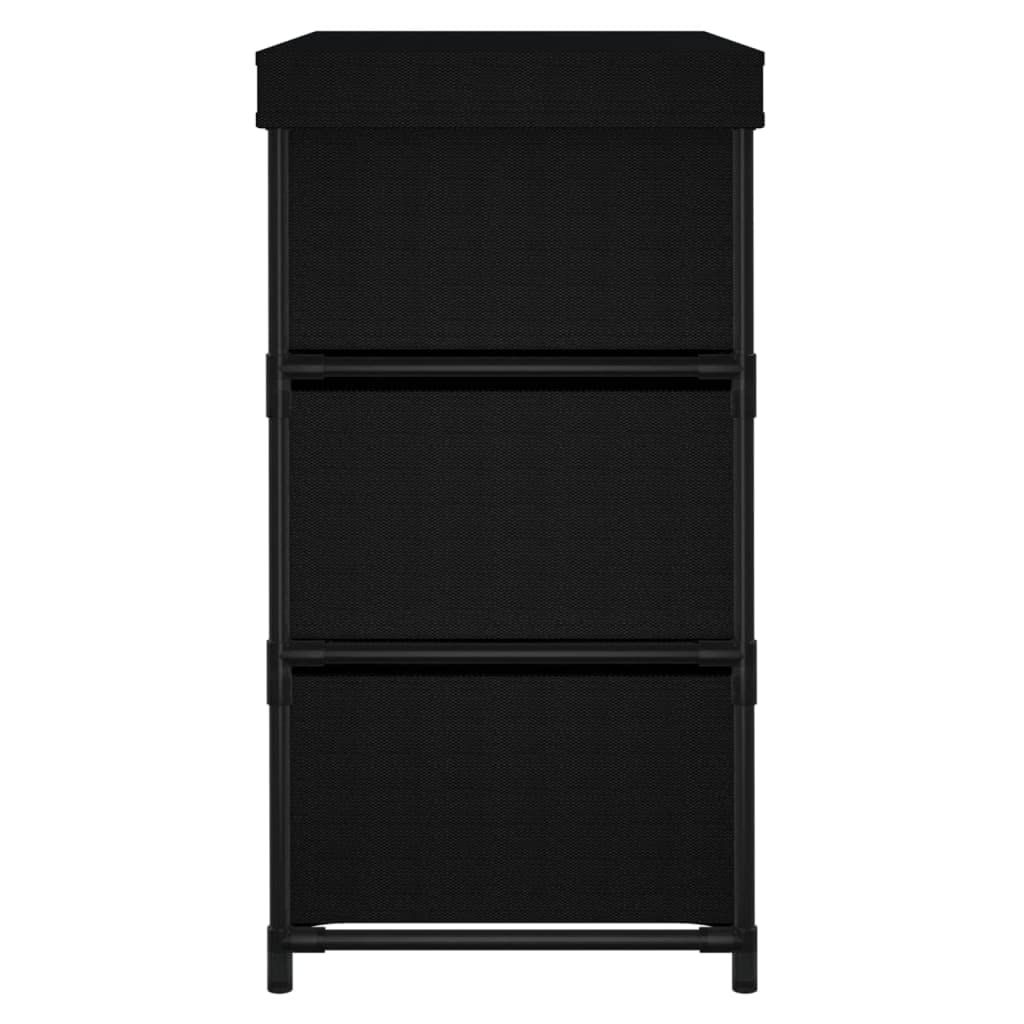 Armadio portaoggetti con 6 cassetti, 55 x 29 x 55 cm, in acciaio e tessuto, per soggiorno, corridoio e ufficio, per organizzazione, nero