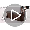 ONBRILL 86.6" TV Stand with Power Outlet & Storage for TVs up to 90“ Walnut image 7