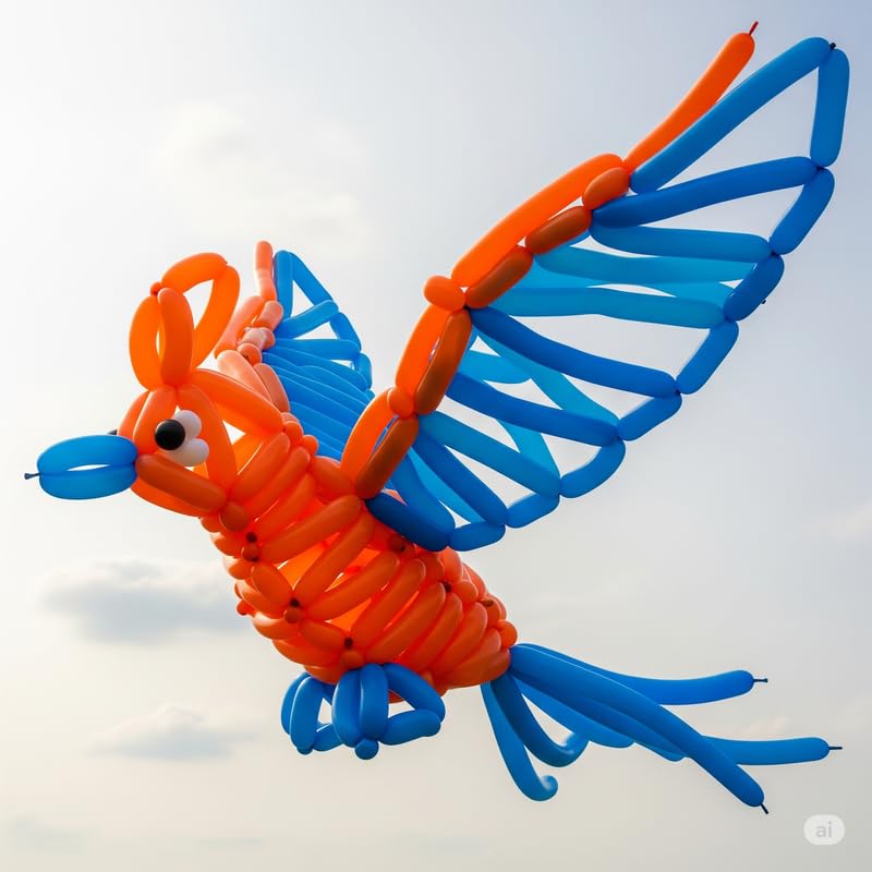 Image of long Modelling, Twisting, Tube Balloons, Pack of 100 (Orange)