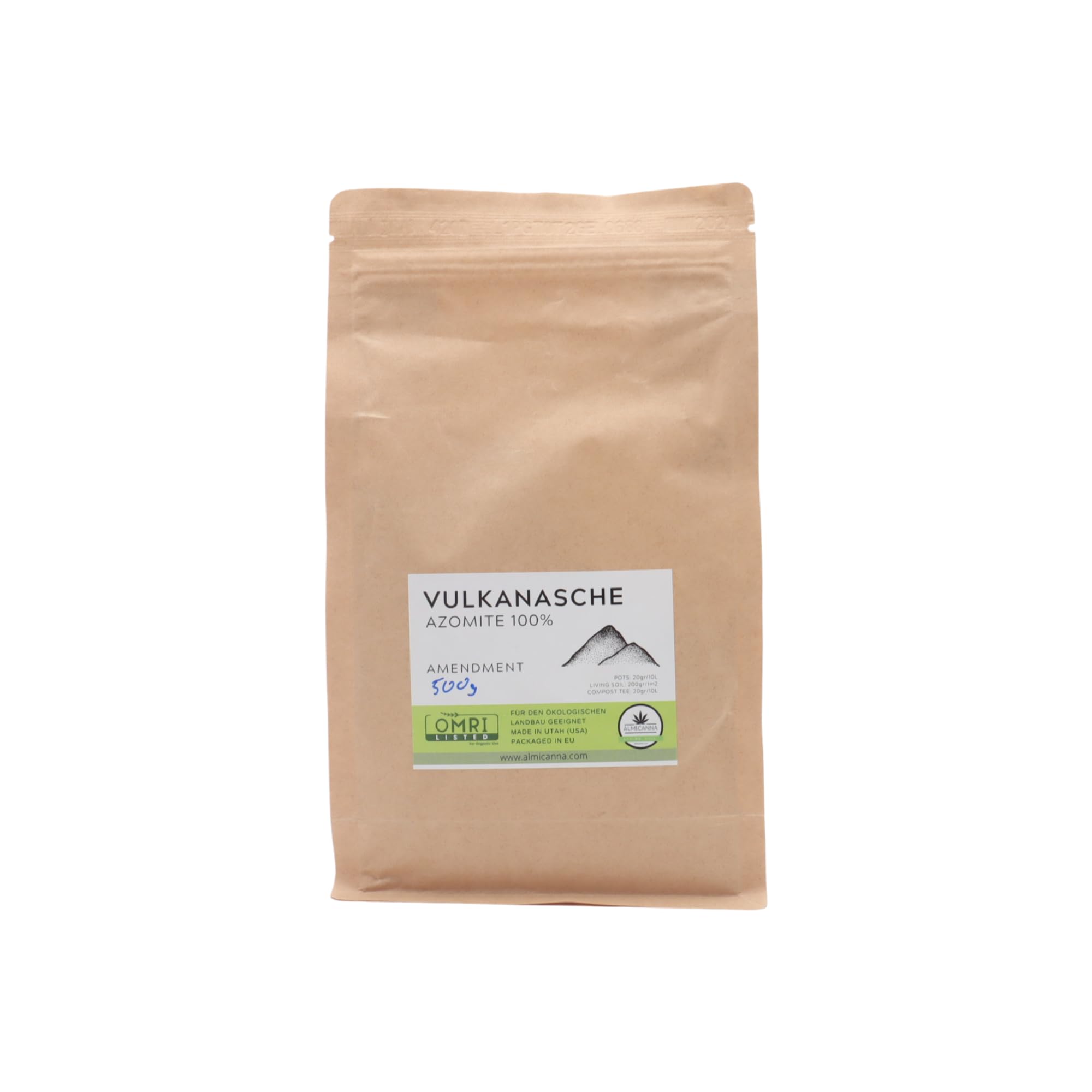Cenere vulcanica AZOMITE 100% 500 g – Attivatore naturale del suolo, ricco di minerali e oligoelementi