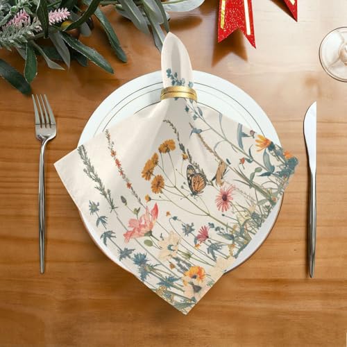 Servilletas de Tela con Diseño de Flores y Mariposas, Pack x6 miniatura 3