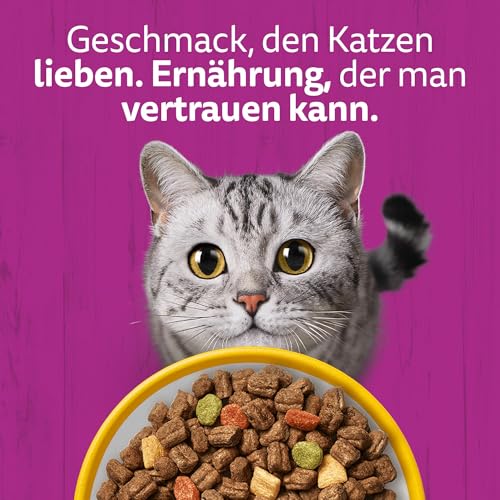 WHISKAS Trockenfutter für ausgewachsene Katzen 7kg mit Huhn